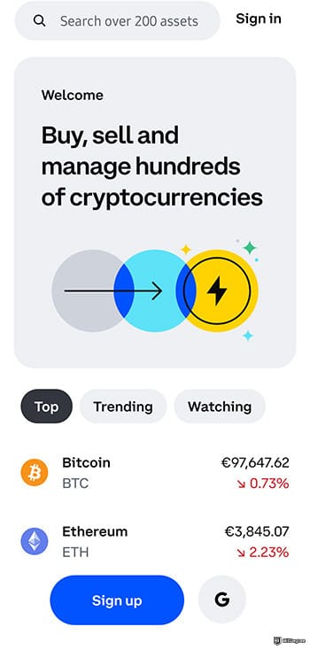 Best app for crypto trading: Coinbase app.