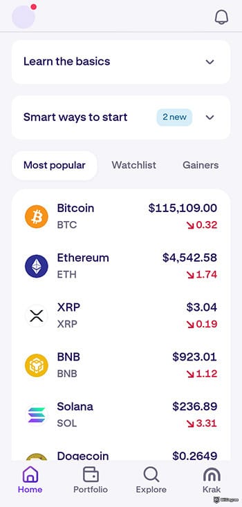 Best app for crypto trading: Kraken.