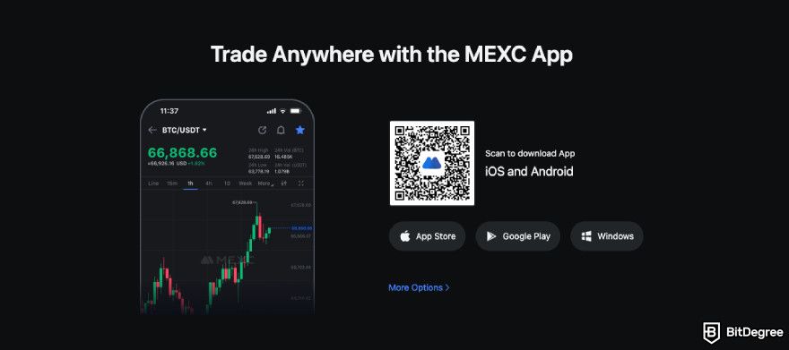 Best crypto app: MEXC.