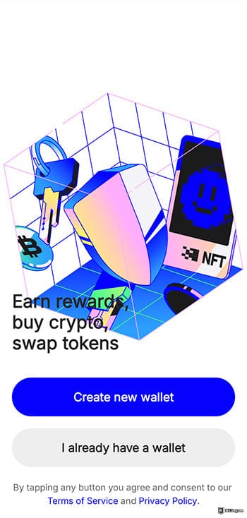 Best crypto app: Trust Wallet welcome screen.
