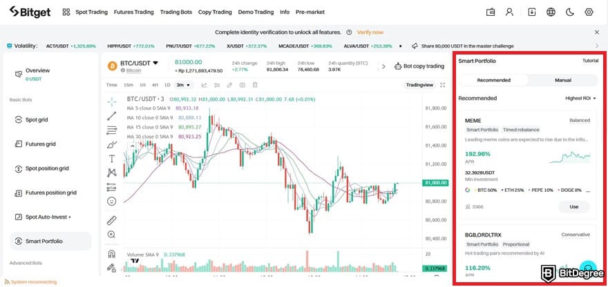 En iyi kripto arbitraj botu: Smart Portfolio'da önerilen stratejiler.