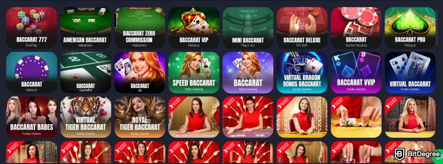 Best crypto baccarat sites: Jack.com baccarat games.