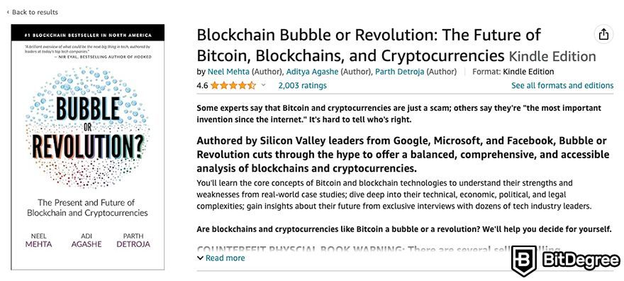 Best crypto books: Bubble or Revolution by Aditya Agashe, Parth Detroja, and Neel Mehta.