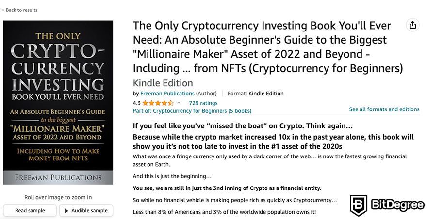 Best crypto books: The Only Cryptocurrency Investing Book You'll Ever Need by Freeman Publications.