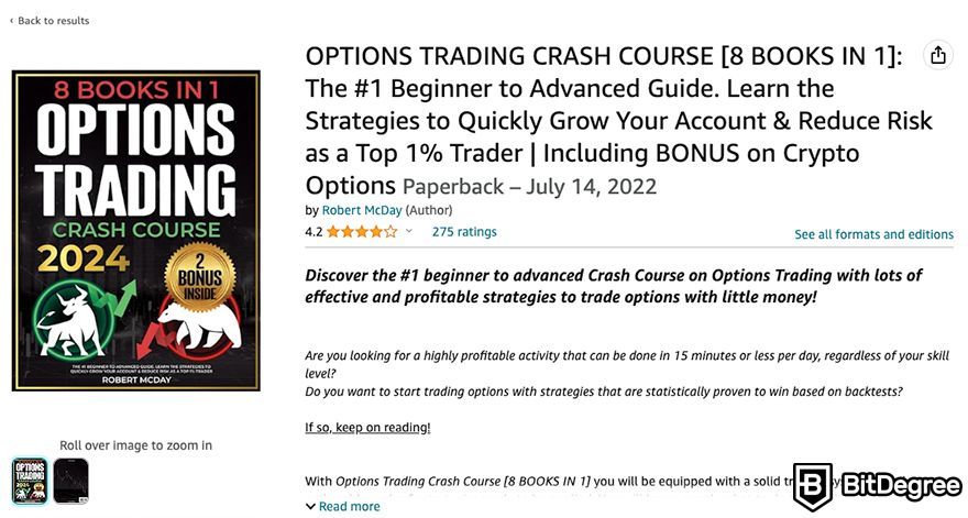 Best crypto books: Options Trading Crash Course by Robert McDay.