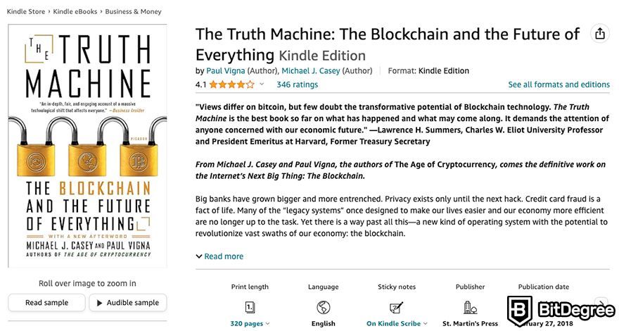 Best crypto books: The Truth Machine by Michael J. Casey and Paul Vigna.