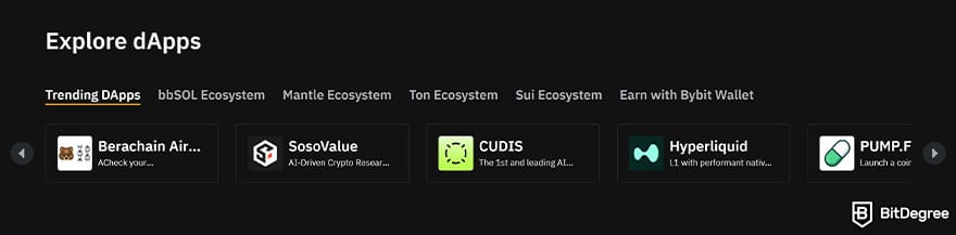 Best crypto bridges: Bybit Web3 dApps.