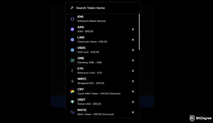 Best crypto bridges: a list of supported tokens on Harmony bridge.