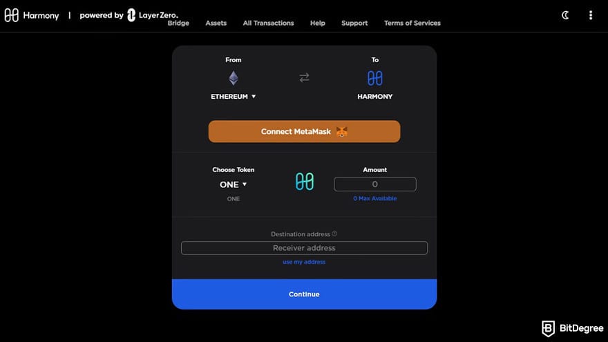 Best crypto bridges: the Harmony crypto bridging interface.