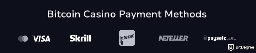 Best crypto casino: 7Bit available payment methods.