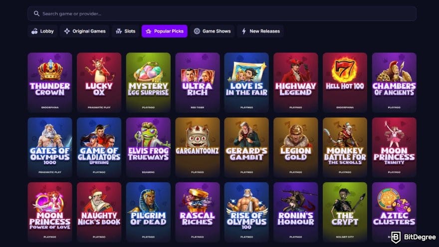 Best crypto casino Australia: popular games on Crypto-Games casino.