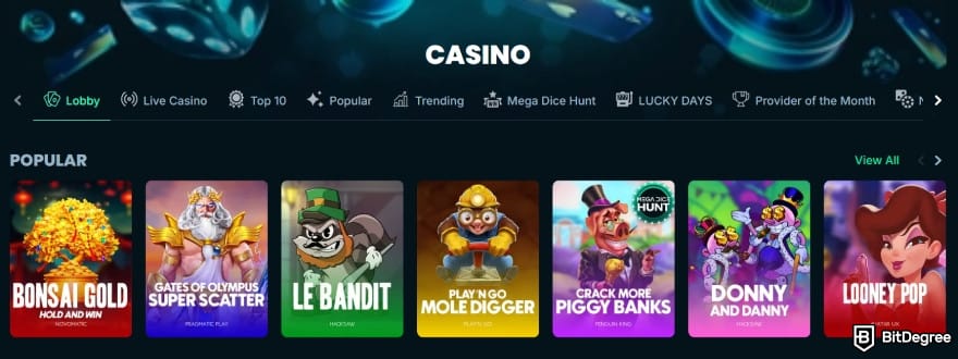 Best crypto casino Canada: game collections of Mega Dice. Best crypto casino Canada: game collections of Mega Dice.