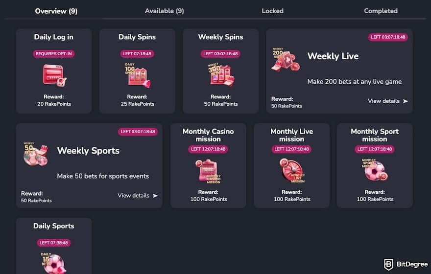 Best crypto casino Canada: RakeBit's daily missions. Best crypto casino Canada: RakeBit's daily missions.