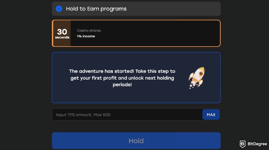 Best crypto casino: Fairspin hold to earn program.