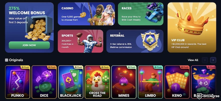 Best crypto casino: Flush's homepage. Best crypto casino: Flush's homepage.