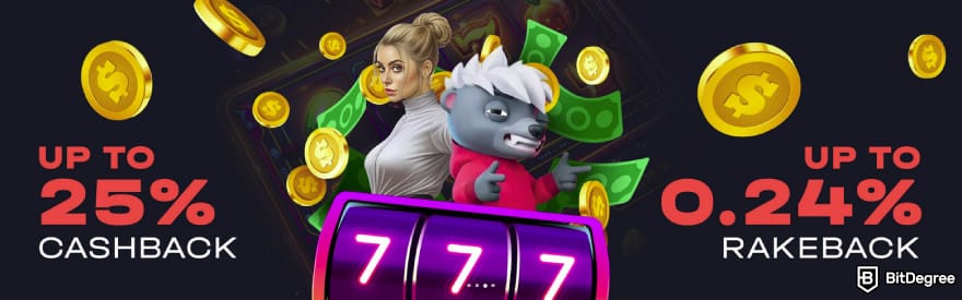 Best crypto casino UK: the banner for cashback and rakeback bonuses on Bitz. Best crypto casino UK: the banner for cashback and rakeback bonuses on Bitz.