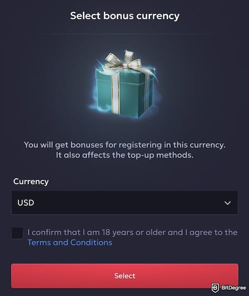Best crypto casino no-deposit bonus: selecting a currency on Vavada to get a bonus.