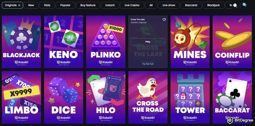 Best crypto casino: RakeBit's Originals section. Best crypto casino: RakeBit's Originals section.