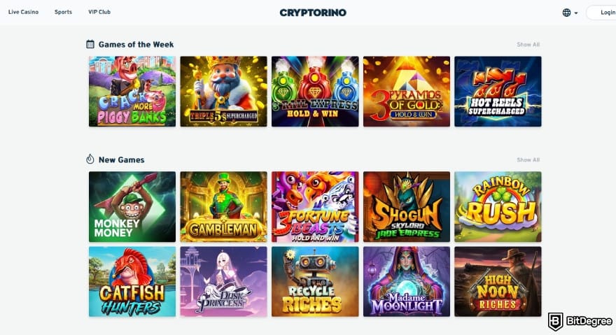 Best crypto casino UK: Cryptorino website interface. Best crypto casino UK: Cryptorino website interface.