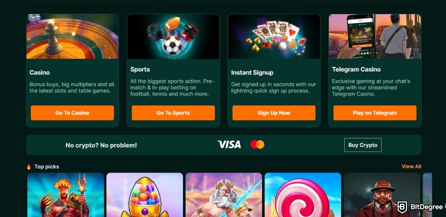 Best crypto casino UK: homepage view of TG Casino. Best crypto casino UK: homepage view of TG Casino.