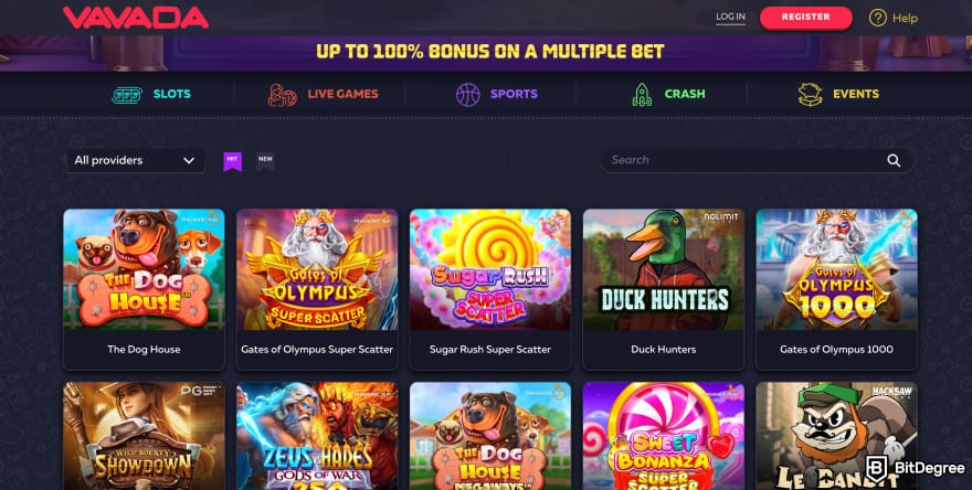Best crypto casino: Vavada's games.
