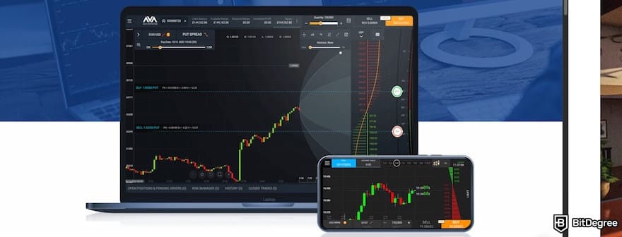 Best crypto CFD trading platform: the AvaOptions interface.