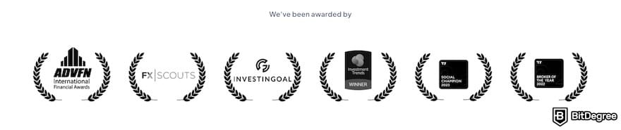 Best crypto CFD trading platform: a list of awards of Pepperstone.