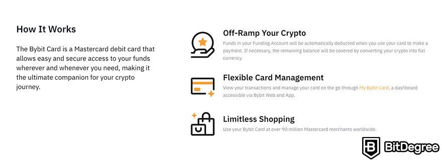 Best crypto credit card: Bybit debit card features.