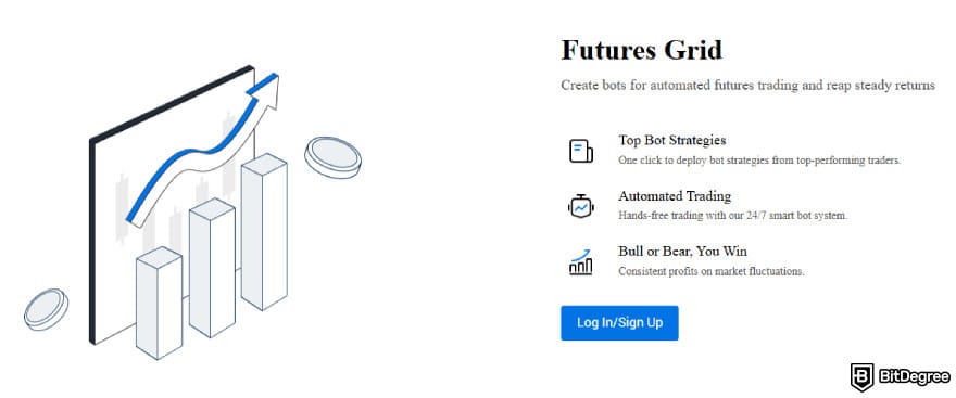 Best crypto derivatives exchange: HTX's futures grid.