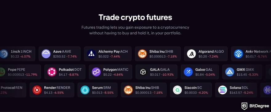 Best crypto derivatives exchanges: some examples of futures contract available on Kraken.