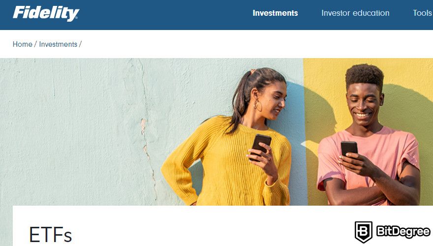 Best Crypto ETF: a screenshot of Fidelity's official website.