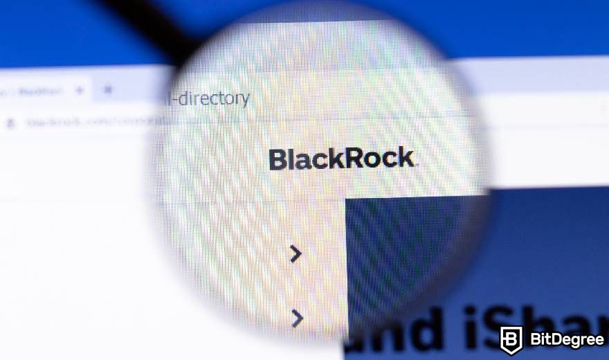 Best Crypto ETF: BlackRock website homepage icon.