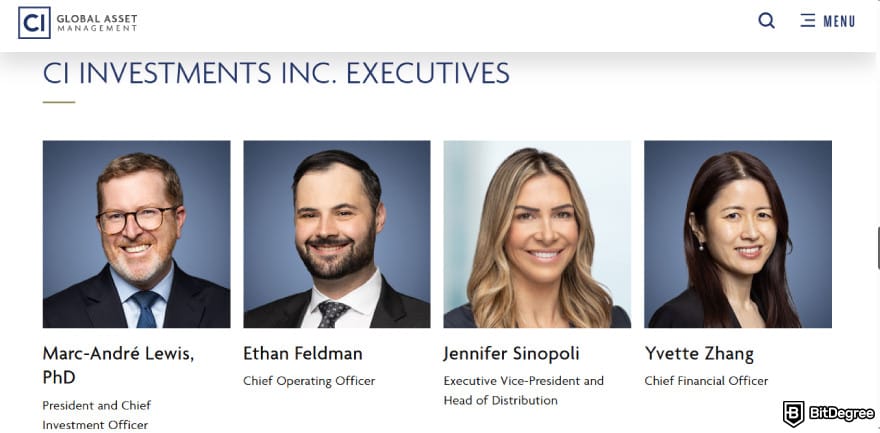 Best crypto ETF Canada: CI Global Asset Management team.