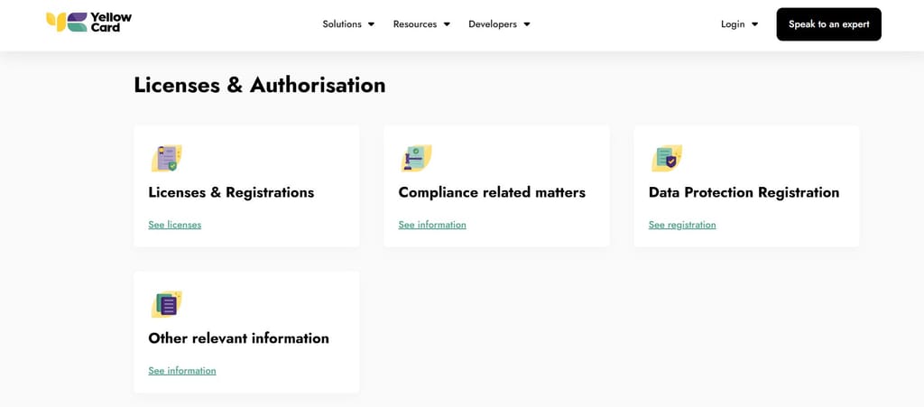 Best crypto exchange South Africa: licenses and authorization of Yellow Card.