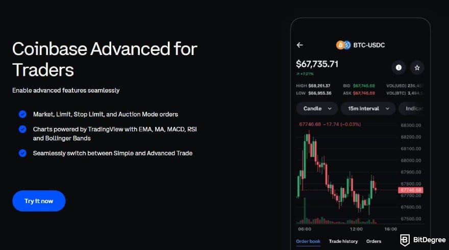 Best crypto exchange Australia: description for Coinbase Advanced.