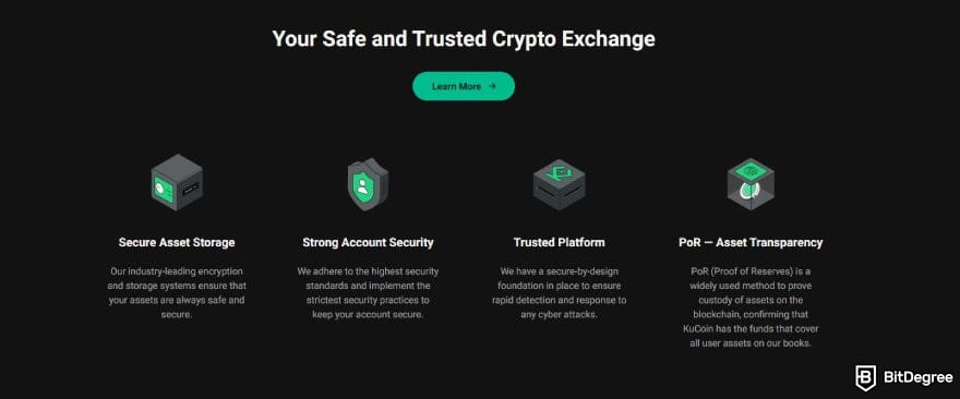 Best crypto exchange Australia: KuCoin's security features.