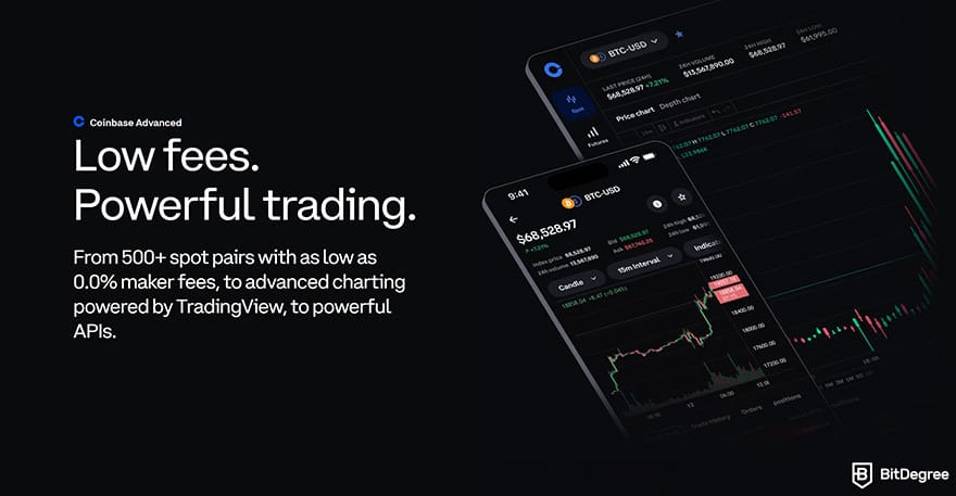 Best crypto exchange for day trading: Coinbase Advanced page.