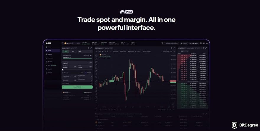 Best crypto exchange for day trading: the section for Kraken Pro on Kraken's homepage.