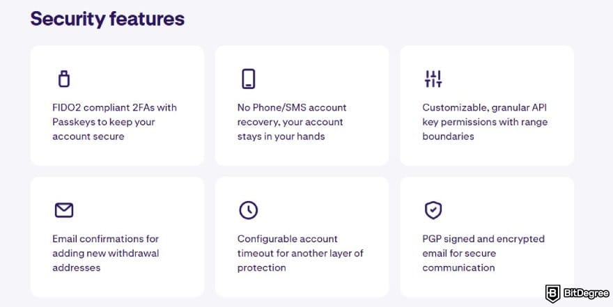 Best crypto exchange for day trading: some of Kraken's security features.