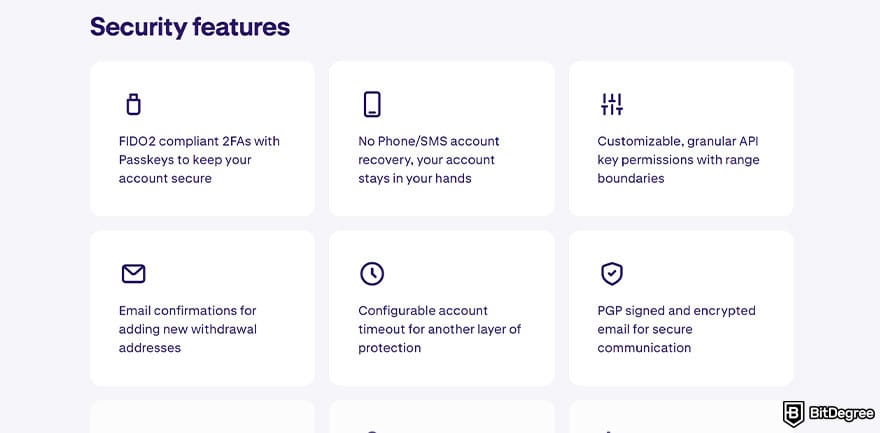 Best crypto exchange for day trading: some of Kraken's security features.