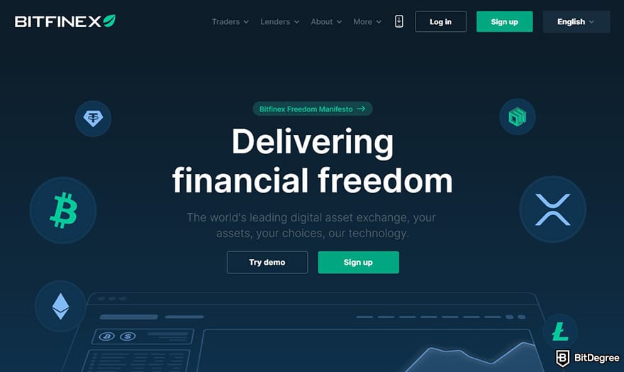 Mejor Exchange de Criptomonedas Hong Kong: página de inicio de Bitfinex.