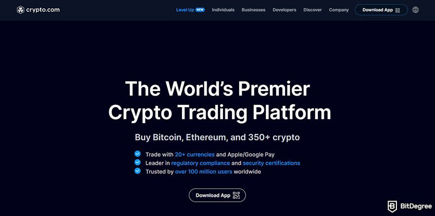 Best crypto exchange Hong Kong: Crypto.com homepage.