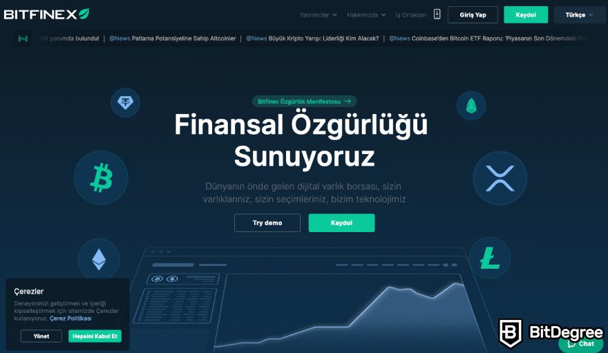 Best crypto exchange in Turkey: Bitfinex Turkey.