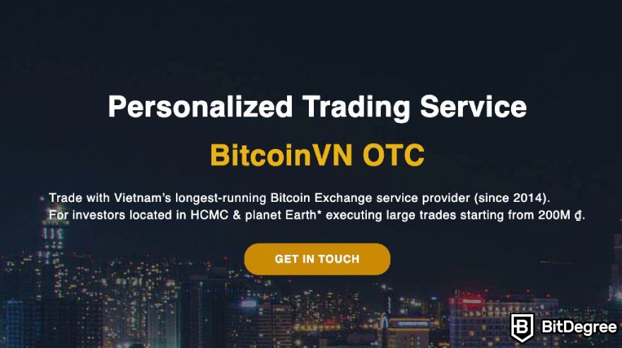 Best crypto exchange Vietnam: BitcoinVN OTC.