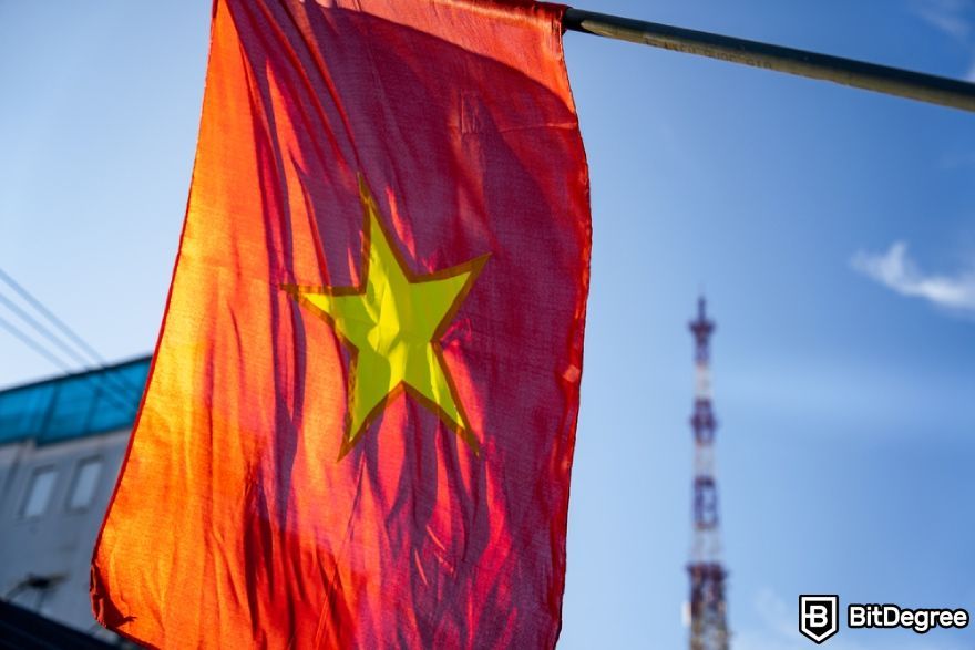 Best crypto exchange Vietnam: Vietnamese flag.
