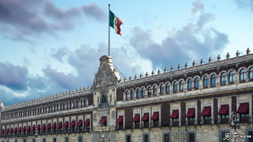 Best crypto exchanges in Mexico: The National Palace facade next to the Zocalo in Mexico City.