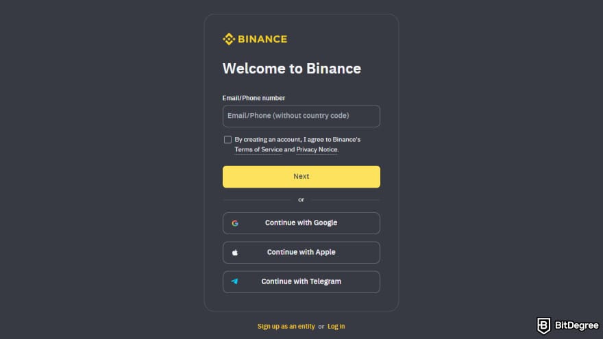 Best crypto exchanges in Mexico: signing up for an account.