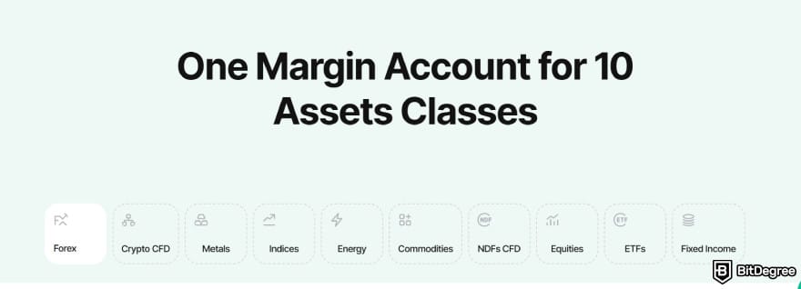 Best crypto liquidity providers: B2Broker platform promoting a unified margin account supporting 10 asset classes.