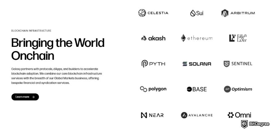 Best crypto liquidity providers: Galaxy Digital’s blockchain infrastructure.