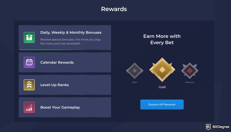 Best crypto live casino: Rainbet rewards.
